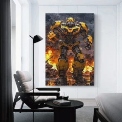 Transformers Bumblebee Unframed Canvas Painting, Wall Art Poster Prints for Home Bedroom Office Decoration