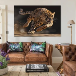 Léopard Peinture sur toile sans cadre, impressions posters art mural pour déco maison chambre bureau