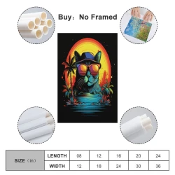 Chat Peinture sur toile sans cadre, impressions posters art mural pour déco maison chambre bureau