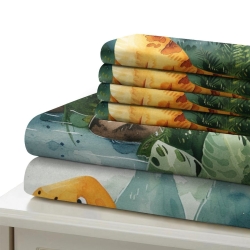 Dinosaure Housse de Couette Imprimée 3D Douce 3 Pièces Literie Garçons Filles