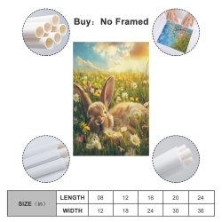 Lapin Petit lapin Peinture sur toile sans cadre, impressions posters art mural pour déco maison chambre bureau