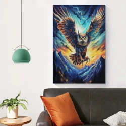 Hibou Peinture sur toile sans cadre, impressions posters art mural pour déco maison chambre bureau