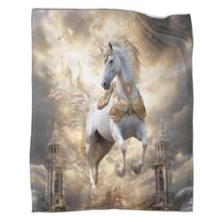 Cheval Plaid en Polaire Imprimé 3D Couverture Douce Confortable pour Canapé Lit Bureau
