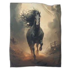 Cheval Plaid en Polaire Imprimé 3D Couverture Douce Confortable pour Canapé Lit Bureau