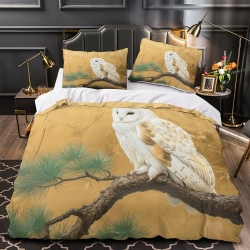 Hibou Housse de Couette Imprimée 3D Douce 3 Pièces Literie Garçons Filles