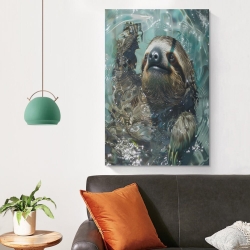 Paresseux Peinture sur toile sans cadre, impressions posters art mural pour déco maison chambre bureau