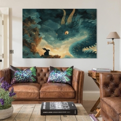 Dragon Peinture sur toile sans cadre, impressions posters art mural pour déco maison chambre bureau