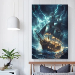 Voilier Peinture sur toile sans cadre, impressions posters art mural pour déco maison chambre bureau