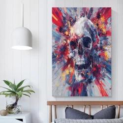 Calavera Pintura en lienzo sin marco, impresiones de pósters arte pared para decoración hogar dormitorio oficina