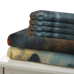 Loup Housse de Couette Imprimée 3D Douce 3 Pièces Literie Garçons Filles