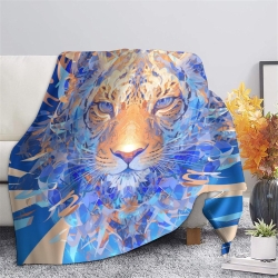 Lion Plaid en Polaire Imprimé 3D Couverture Douce Confortable pour Canapé Lit Bureau