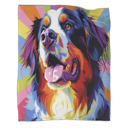 Bouvier bernois Plaid en Polaire Imprimé 3D Couverture Douce Confortable pour Canapé Lit Bureau