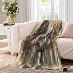 French Bouledogue Plaid en Polaire Imprimé 3D Couverture Douce Confortable pour Canapé Lit Bureau