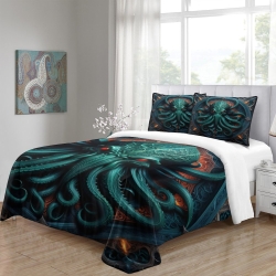 Mito de horror Cthulhu Funda Nórdica Impresa en 3D Suave 3 Piezas Ropa de Cama para Niños Niñas