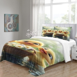 Canard Housse de Couette Imprimée 3D Douce 3 Pièces Literie Garçons Filles