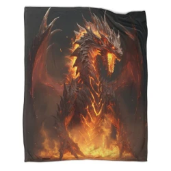 occidental Dragon Plaid en Polaire Imprimé 3D Couverture Douce Confortable pour Canapé Lit Bureau