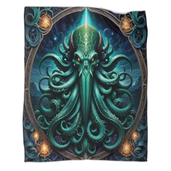 Mythe de l'horreur Cthulhu Plaid en Polaire Imprimé 3D Couverture Douce Confortable pour Canapé Lit Bureau