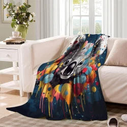 Koala Plaid en Polaire Imprimé 3D Couverture Douce Confortable pour Canapé Lit Bureau