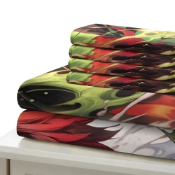 Demon Slayer: Kimetsu no Yaiba Funda Nórdica Impresa en 3D Suave 3 Piezas Ropa de Cama para Niños Niñas