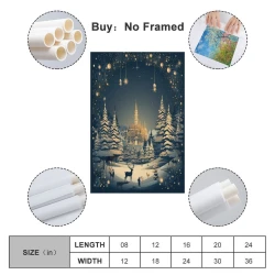 Renne Peinture sur toile sans cadre, impressions posters art mural pour déco maison chambre bureau