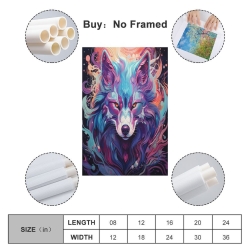 Loup Peinture sur toile sans cadre, impressions posters art mural pour déco maison chambre bureau