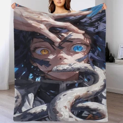 Tueur de démons: Demon Slayer Plaid en Polaire Imprimé 3D Couverture Douce Confortable pour Canapé Lit Bureau