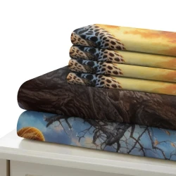 Léopard Housse de Couette Imprimée 3D Douce 3 Pièces Literie Garçons Filles