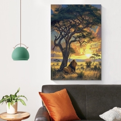 Lion Peinture sur toile sans cadre, impressions posters art mural pour déco maison chambre bureau
