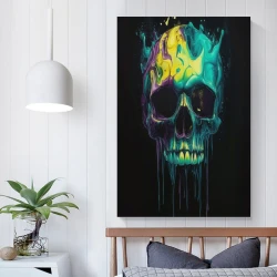 Crâne Peinture sur toile sans cadre, impressions posters art mural pour déco maison chambre bureau