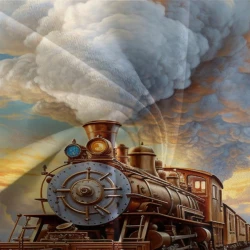 Train à vapeur Housse de Couette Imprimée 3D Douce 3 Pièces Literie Garçons Filles