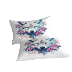 Loup Housse de Couette Imprimée 3D Douce 3 Pièces Literie Garçons Filles