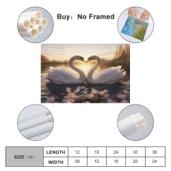 Cygne Peinture sur toile sans cadre, impressions posters art mural pour déco maison chambre bureau