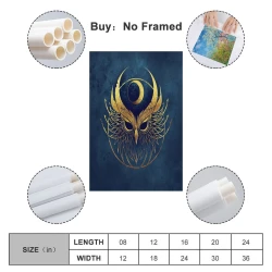 Hibou Peinture sur toile sans cadre, impressions posters art mural pour déco maison chambre bureau