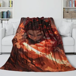Tueur de démons: Demon Slayer Plaid en Polaire Imprimé 3D Couverture Douce Confortable pour Canapé Lit Bureau