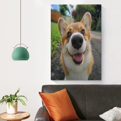 Corgi Peinture sur toile sans cadre, impressions posters art mural pour déco maison chambre bureau