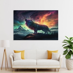 Loup Peinture sur toile sans cadre, impressions posters art mural pour déco maison chambre bureau