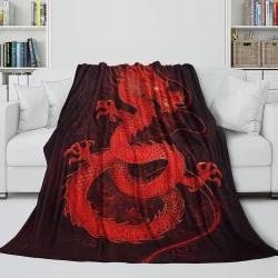 Dragon Plaid en Polaire Imprimé 3D Couverture Douce Confortable pour Canapé Lit Bureau