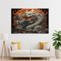 oriental Dragon Peinture sur toile sans cadre, impressions posters art mural pour déco maison chambre bureau