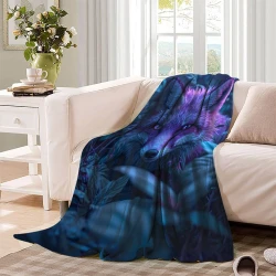 Renard Plaid en Polaire Imprimé 3D Couverture Douce Confortable pour Canapé Lit Bureau