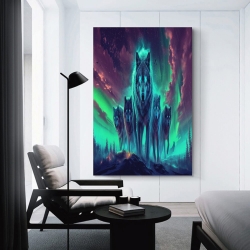 Colorful Loup Peinture sur toile sans cadre, impressions posters art mural pour déco maison chambre bureau