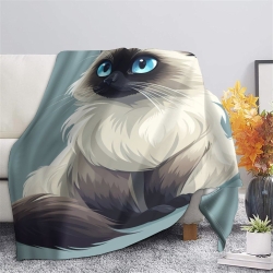 Chat Plaid en Polaire Imprimé 3D Couverture Douce Confortable pour Canapé Lit Bureau