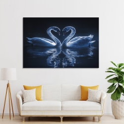 Cygne Peinture sur toile sans cadre, impressions posters art mural pour déco maison chambre bureau