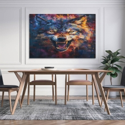 Loup Peinture sur toile sans cadre, impressions posters art mural pour déco maison chambre bureau