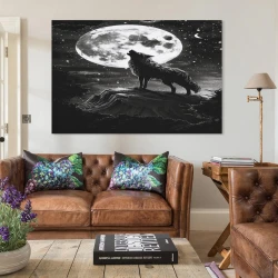 Loup Peinture sur toile sans cadre, impressions posters art mural pour déco maison chambre bureau