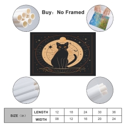 Chat Peinture sur toile sans cadre, impressions posters art mural pour déco maison chambre bureau