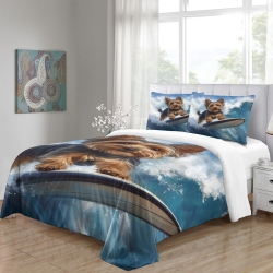 Yorkshire Terrier Housse de Couette Imprimée 3D Douce 3 Pièces Literie Garçons Filles
