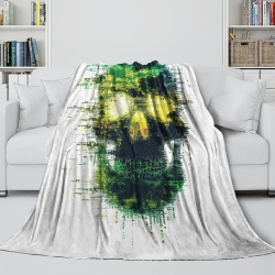 Crâne Plaid en Polaire Imprimé 3D Couverture Douce Confortable pour Canapé Lit Bureau