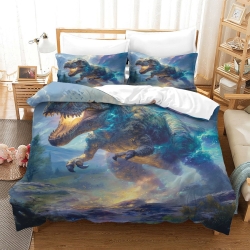 Dinosaure Housse de Couette Imprimée 3D Douce 3 Pièces Literie Garçons Filles