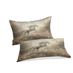 Cheval Housse de Couette Imprimée 3D Douce 3 Pièces Literie Garçons Filles