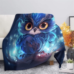 Hibou Plaid en Polaire Imprimé 3D Couverture Douce Confortable pour Canapé Lit Bureau